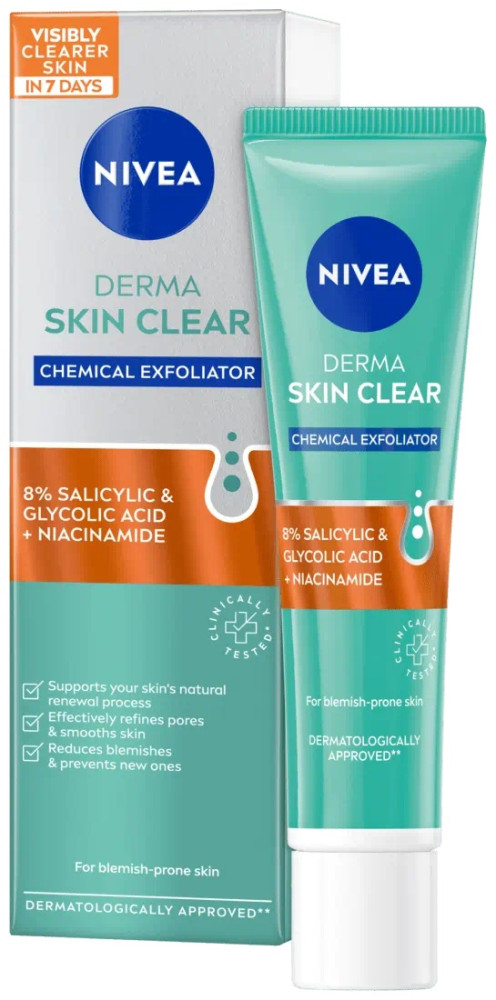 Химический пилинг для отшелущивания кожи «Derma Skin Clear Night Exfoliator» | Derma Skin Clear | NIVEA