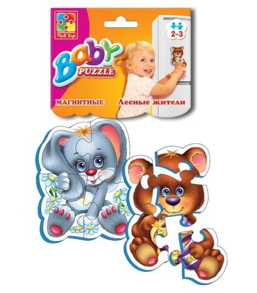 Магнитные пазлы «Лесные жители» | Baby Puzzle | Vladi Toys