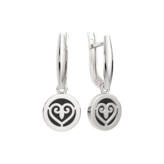 Серьги из серебра с ониксами | Lucente Silver