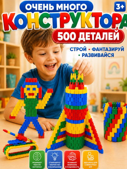 Конструктор детский блочный