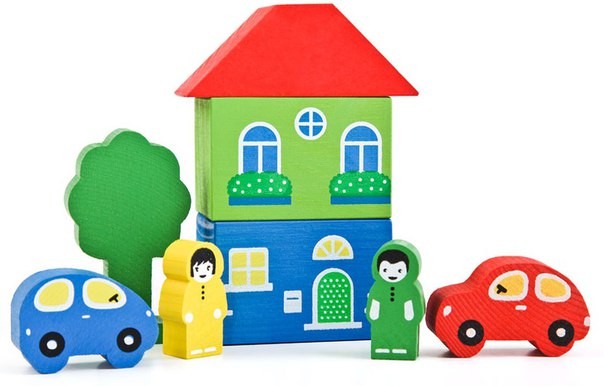 Конструктор «Цветной Городок» желтый, 8 элементов | Томик