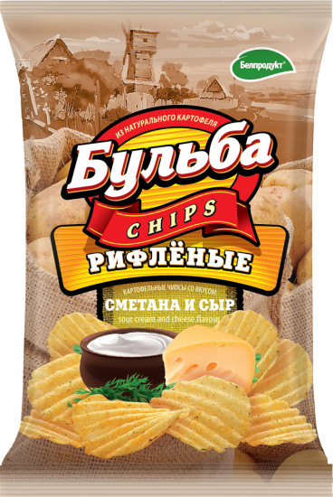 Чипсы из Натурального Картофеля «Сметана и Сыр»