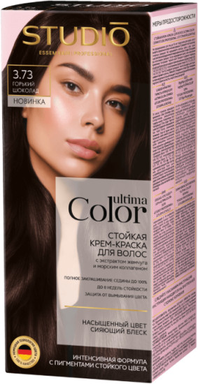 Studio Professional Ultima Color Стойкая крем-краска для волос Горький шоколад 3.73