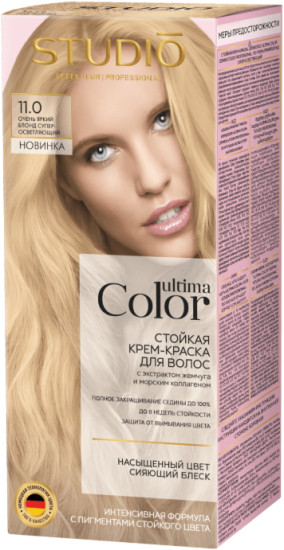 Studio Professional Ultima Color Стойкая крем-краска для волос Очень яркий блонд суперосветляющий 11.0