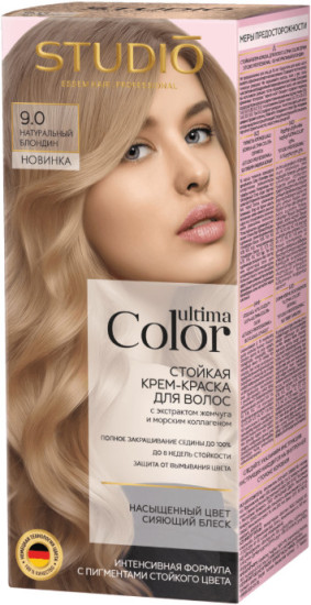 Studio Professional Ultima Color Стойкая крем-краска для волос Натуральный блондин 9.0