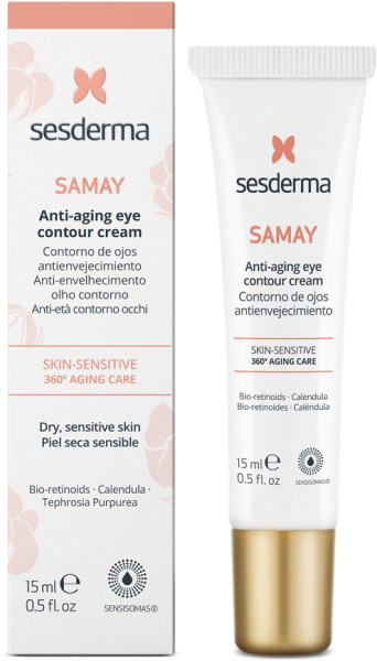 Крем SAMAY Anti-Aging Eye Contour омолаживающий для чувствительной кожи вокруг глаз от морщин, темных кругов и отеков с ретинолом | Sesderma
