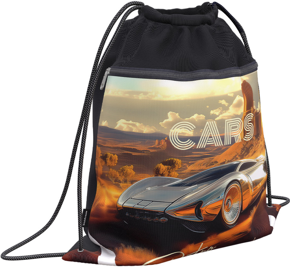 Мешок для обуви с карманом на молнии «Ретро-авто» | Retro Cars | Erich Krause