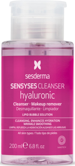 Лосьон SENSYSES Cleanser Hyaluronic для снятия макияжа липосомальный тоник, очищающая мицеллярная вода с гиалуроновой кислотой для лица и глаз