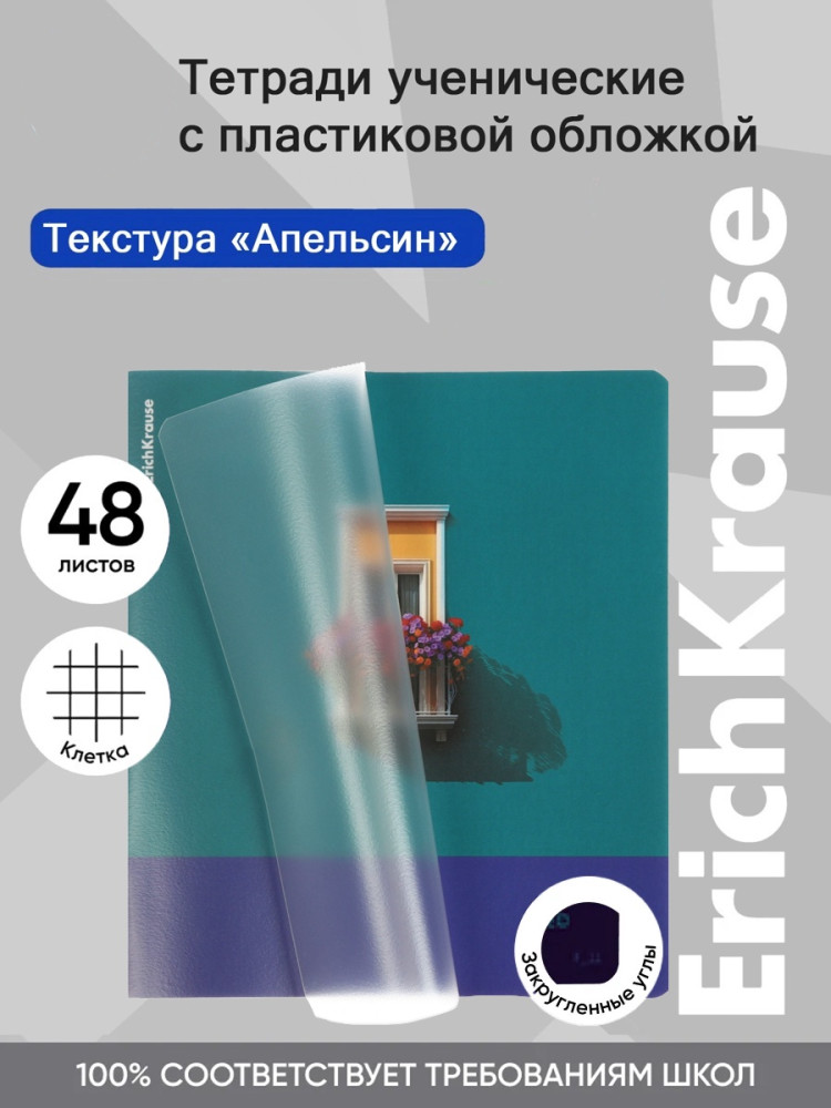 Тетрадь общая ученическая с пластиковой обложкой «Emerald Frame» | CoverPrо fizzy | Erich Krause