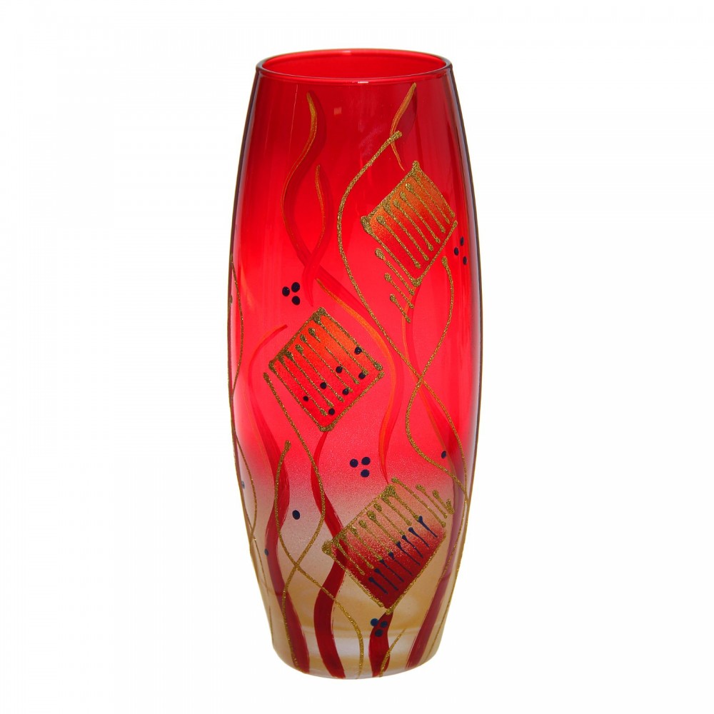 Ваза матовая «Абстракция» красная