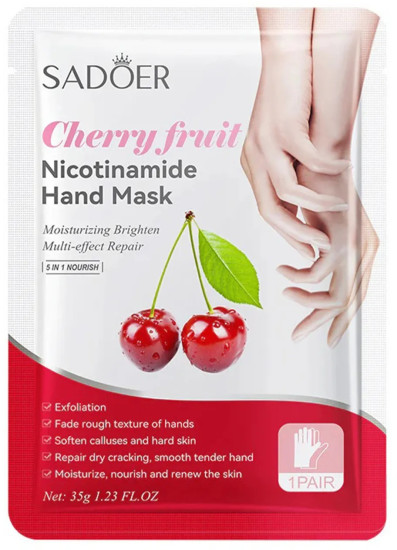 Маска для рук Cherry fruit Nicotinamide Hand Mask, 1 пара