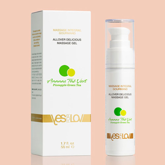 Универсальный гель со вкусом ананаса и зеленого чая 3 в 1 «Allover Delicious Gel — Pineapple Green Tea» | YESforLOV