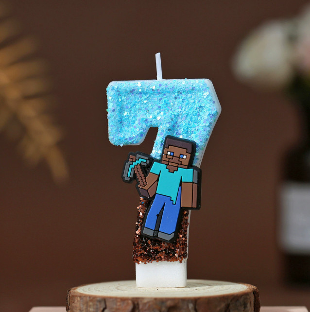 Свеча для торта Майнкрафт «Стив»