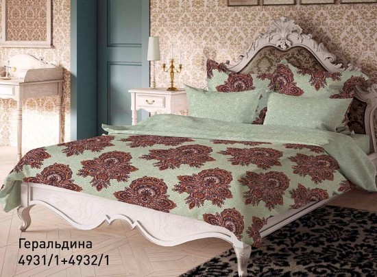 Комплект постельного белья «Геральдина» (1,5-спальный, сатин, 2 наволочки 70х70 и 1 наволочка 40х40)