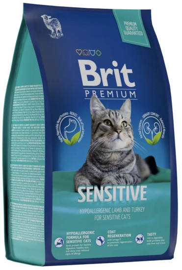 Сухой корм для кошек Premium Cat Sensitive с ягненком и индейкой
