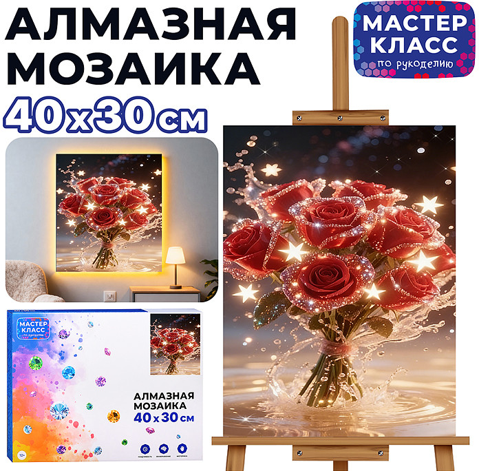 Мозаика алмазная «Букет роз» | Мастер класс