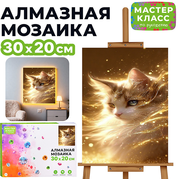 Мозаика алмазная «Красивая кошечка» | Мастер класс