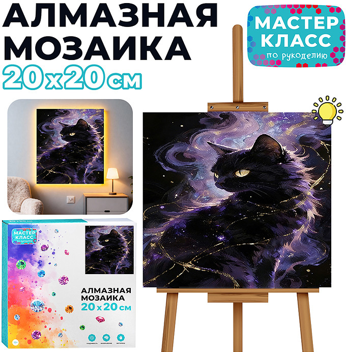 Мозаика алмазная «Черная кошка» | Мастер класс