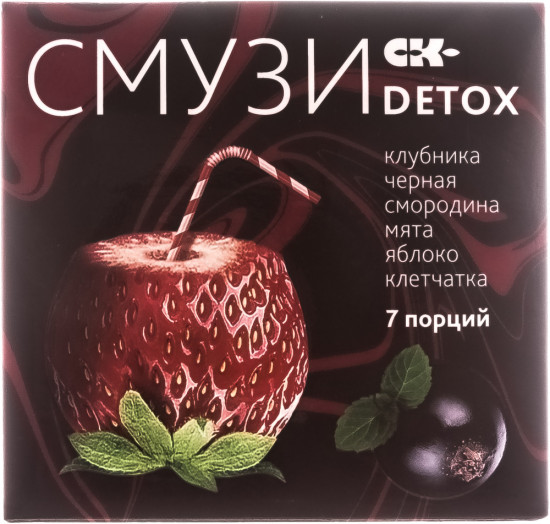 Смузи детокс мята, клубника, черная смородина, яблоко