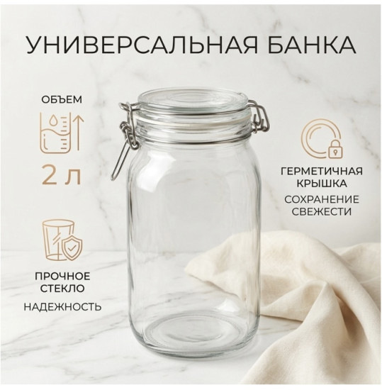 Банка для хранения , стекло