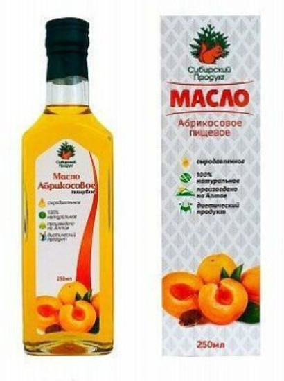 Масло Абрикосовое Сибирское холодный отжим 250 мл