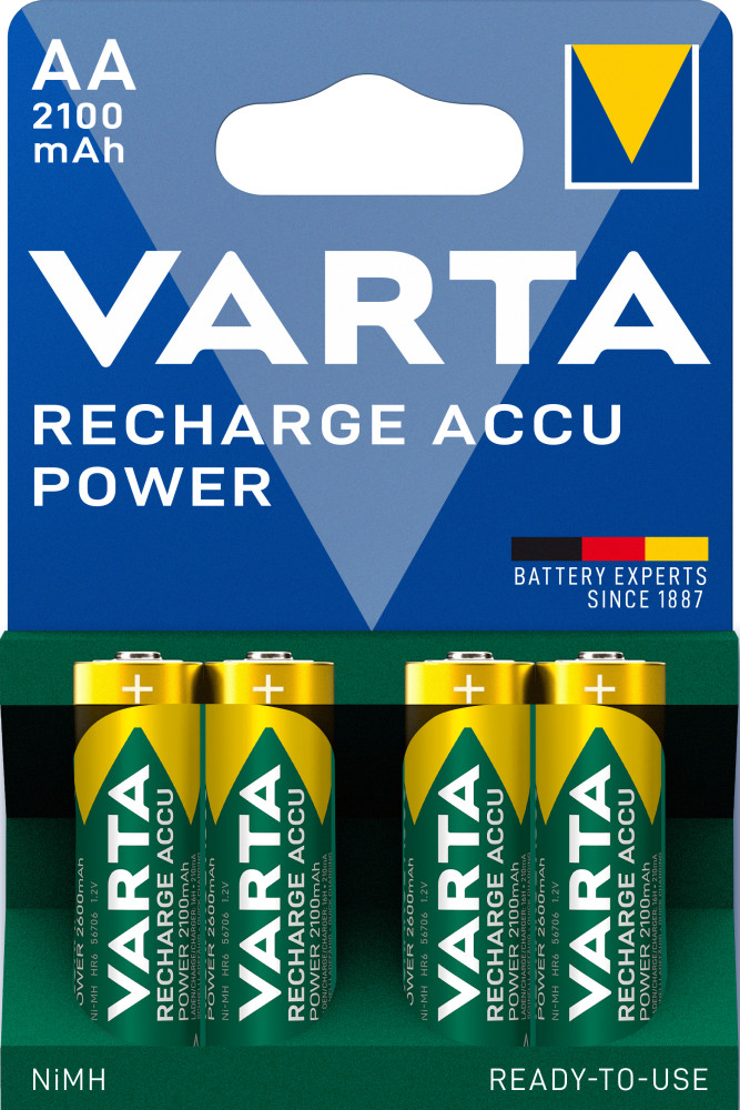 Аккумулятор R2U Mignon 2100mAh 1.2V-HR6/AA (4шт) | Varta