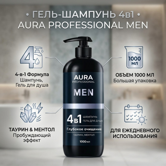 Professional Men Шампунь Глубокое очищение флакон/дозатор 1000мл