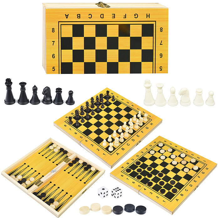 Игра 3 в 1 «Шахматы, шашки, нарды»