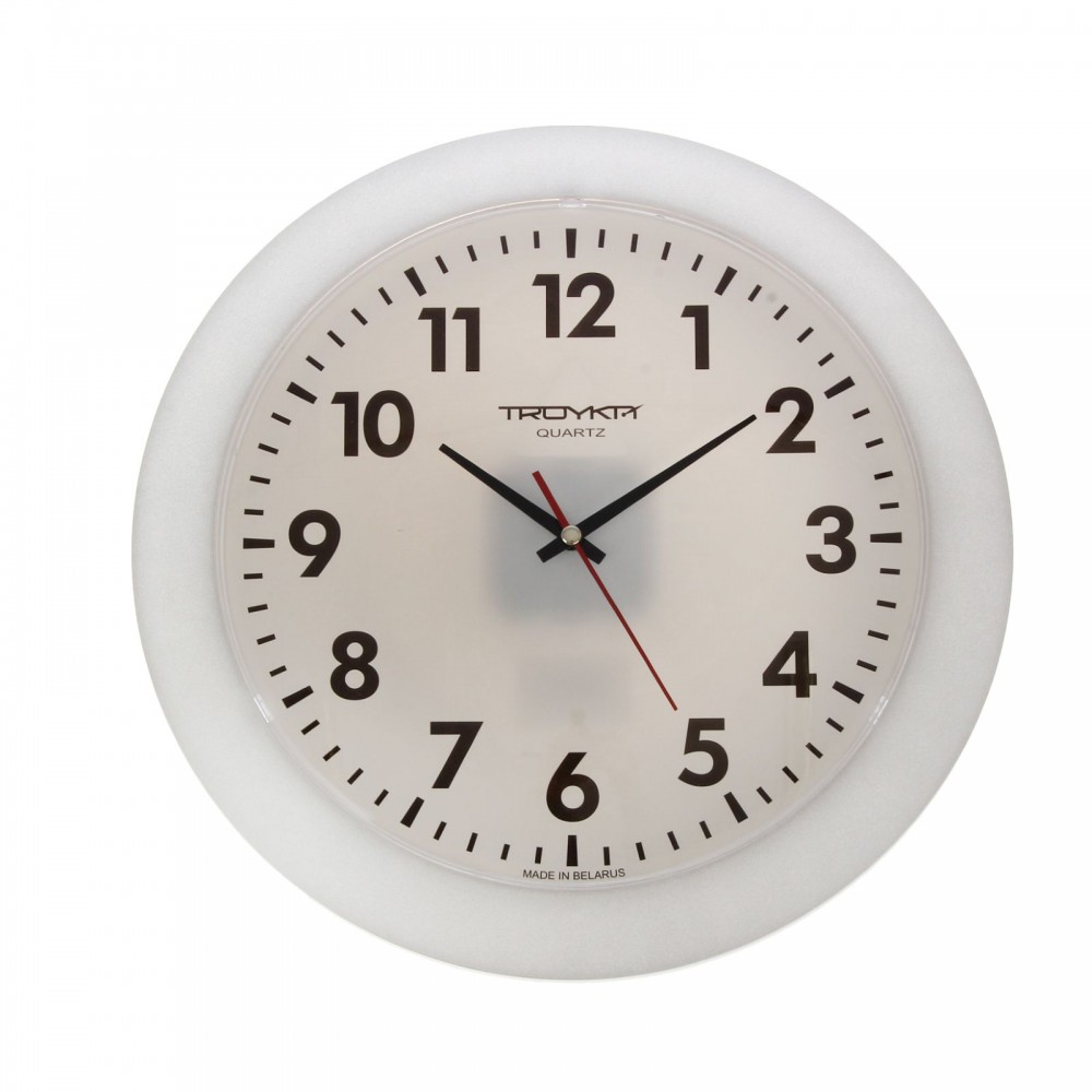 Часы настенные «Классика», серебряная рамка, гнутое стекло | Тройка