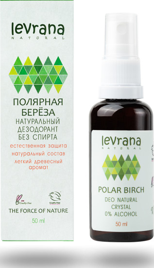 Натуральный дезодорант женский спрей для тела Полярная Береза от Levrana, 50 мл
