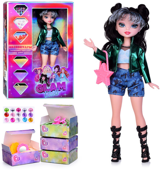 Модная кукла с аксессуарами «Glam Divas, Green Diva Хлоя»