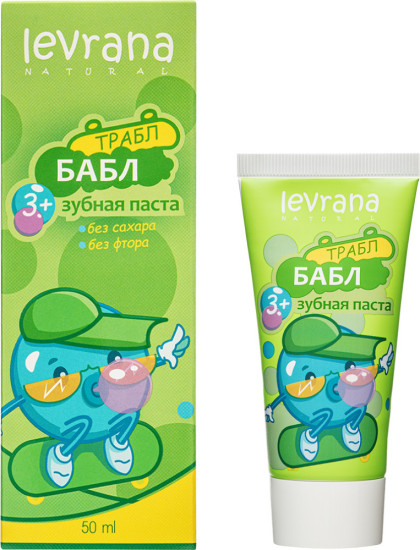 Детская зубная паста без фтора, Трабл БАБЛ, Levrana, 50 мл