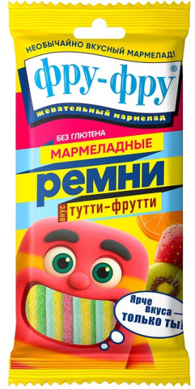 Мармеладные ремни тутти-фрутти 80 г мармелад жев.