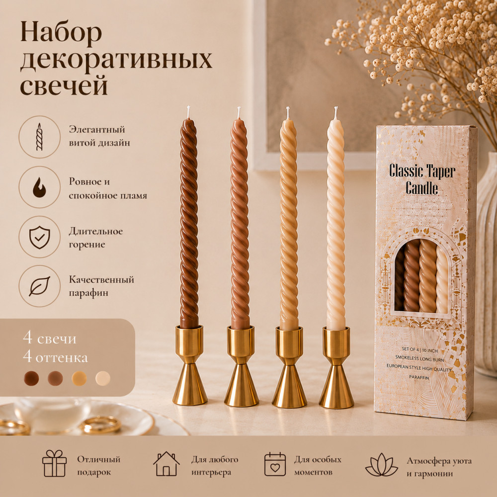 Свечи декоративные ,интерьерные 4 шт