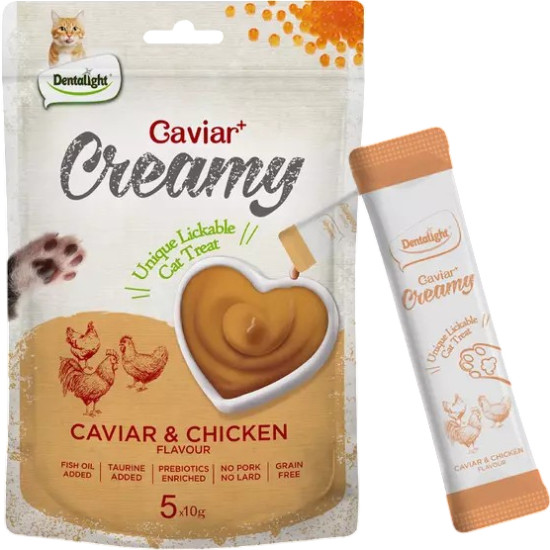 Лакомства для кошек со вкусом куриной икры, сливочный вкус, 5 шт., 50 г