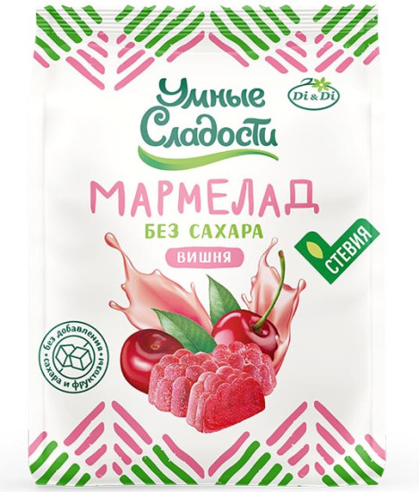 Мармелад «Умные сладости» желейно-формовой со стевией, со вкусом вишни, 150г