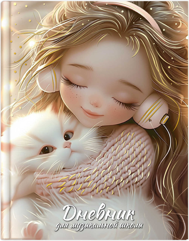 Дневник для музыкальной школы «Девочка в наушниках и котенок» | Девочки с котятами | Феникс +