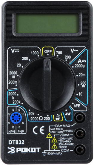 Мультиметр цифровой DT-832