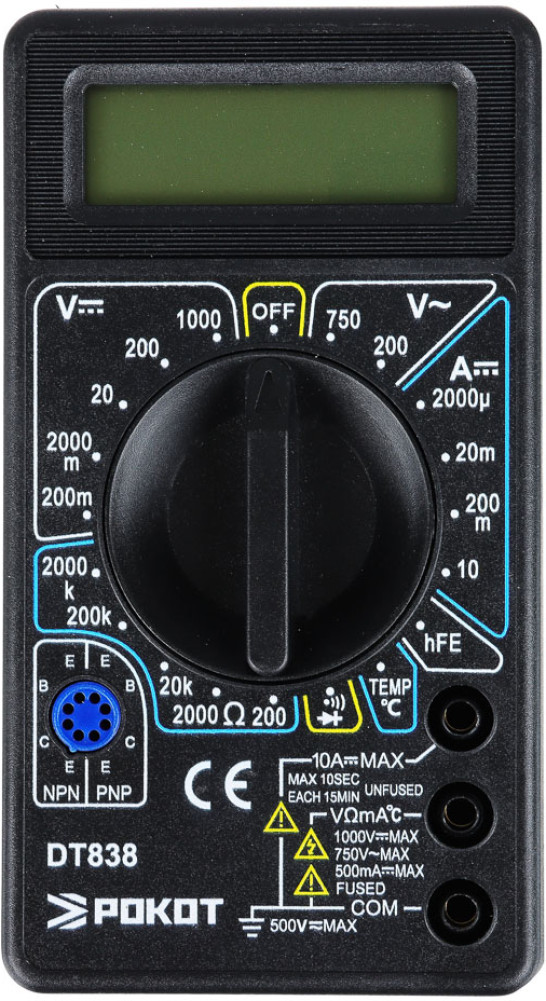Мультиметр цифровой DT-838 | Рокот
