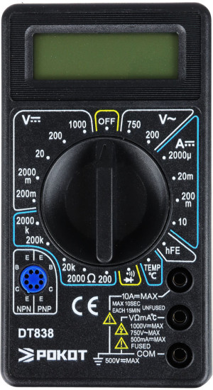 Мультиметр цифровой DT-838