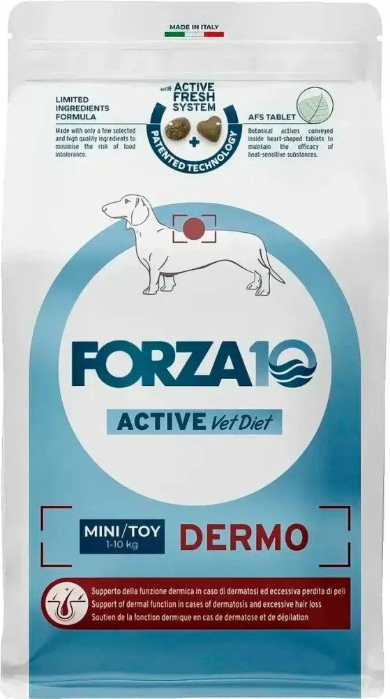 Сухой ветеринарный корм для взрослых собак при заболеваниях кожи Active Dermo | Forza10