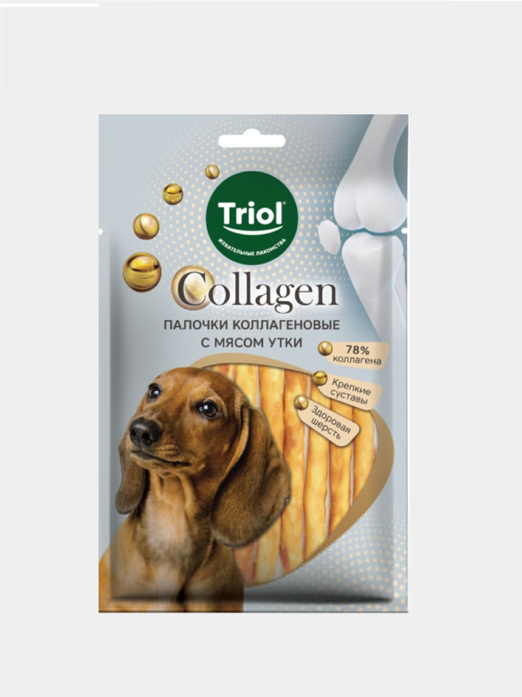 Лакомство Collagen палочки коллагеновые с мясом утки, 80 г | Triol