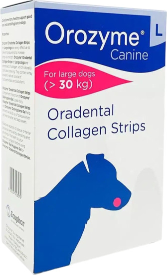 Энзимные жевательные полоски для собак крупных пород «Oradental Collagen Strips», размер L