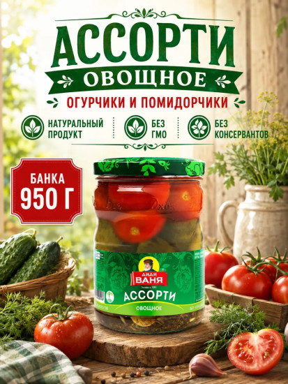 Ассорти овощное «Огурцы и томаты»