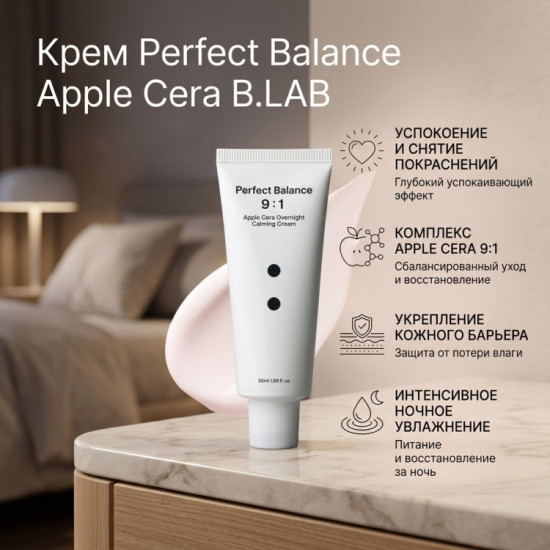 Ночной восстанавливающий крем церамидами B:Lab Apple Cera