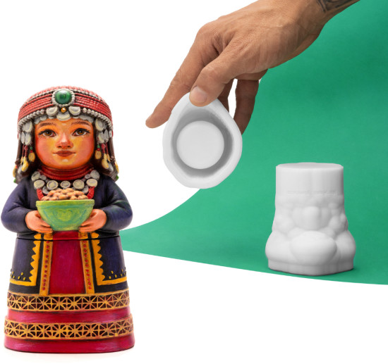Силиконовая форма кашпо Матрешка Азии