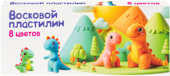 Пластилин для детской лепки «Восковой пластилин 8 цветов»