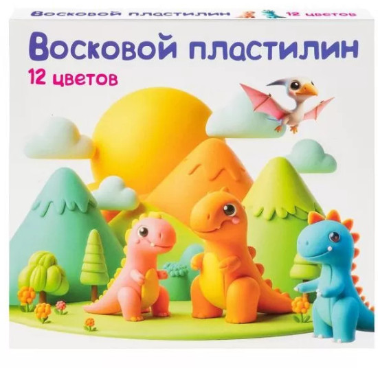 Пластилин для детской лепки «Восковой пластилин 12 цветов»