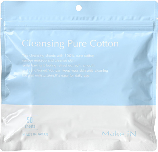 Очищающие салфетки для кожи лица Make.iN Cleansing Pure Cotton, 50 шт.