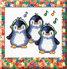 Набор для вышивания с цветной символьной схемой «Пингвины»